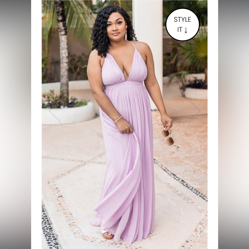2X Lavender Bridesmaid or wedding guest dress. From Pink Lily.